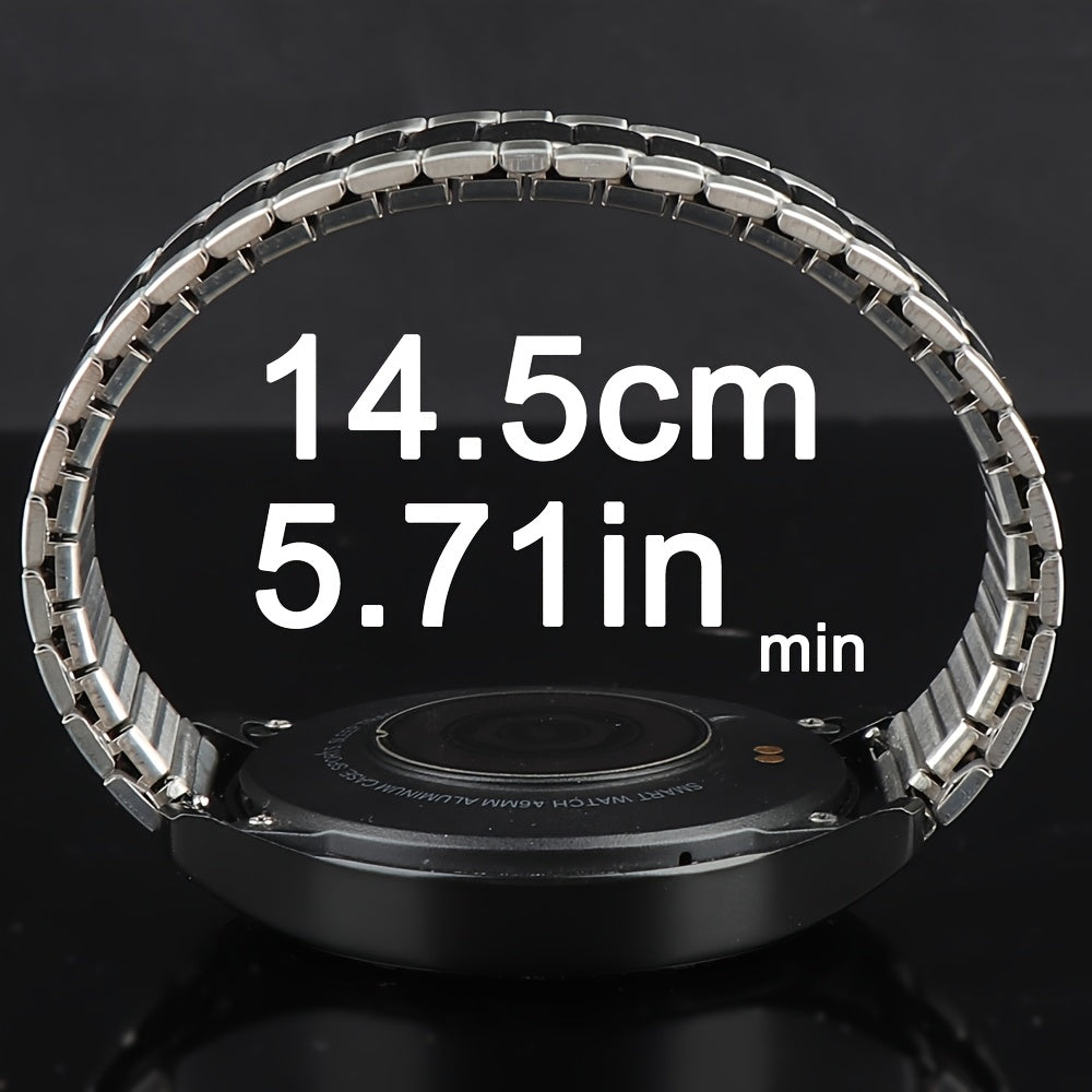 22mm Stainless Steel Elastic Watch Strap for Smartwatches Compatible with Huawei, Xiaomi, Huami
