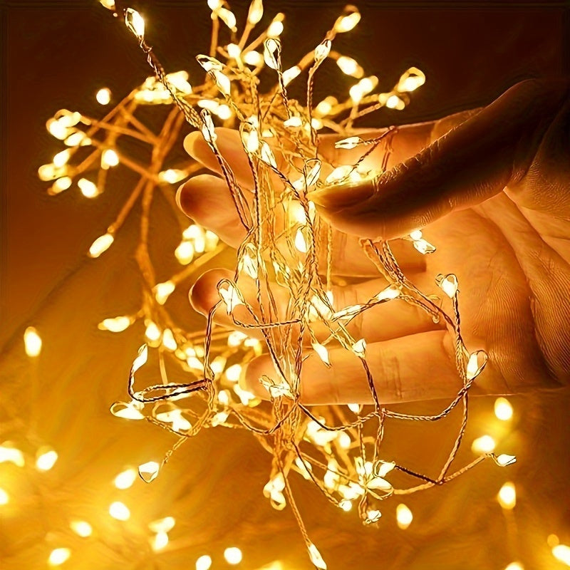 Fairy Lights LED String Lights 298.7cm 100 LEDs Firecracker Starry Effects for Ceiling Wreath Window Christmas Decor