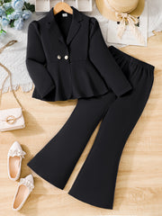 Детский королевский синий костюм с пиджаком и брюками для весенне-осенней одежды на улицу