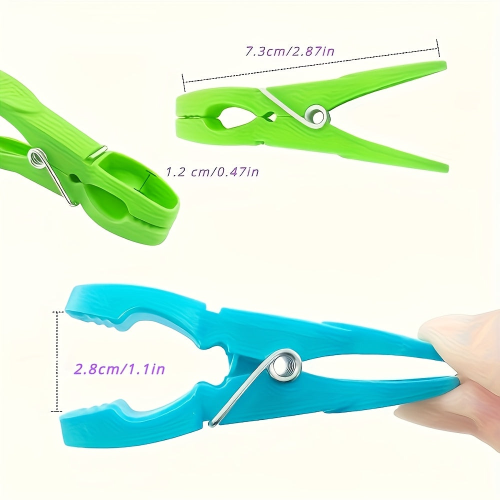 Multicolor Heavy Duty Plastic Clothespins with Springs for Laundry and Crafts