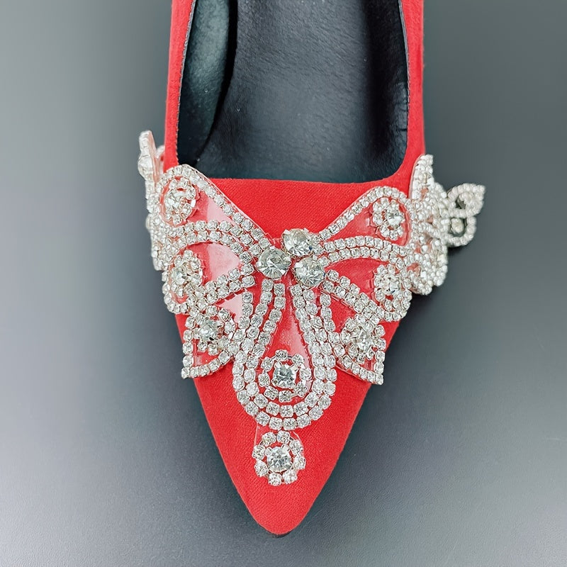 White Glass Rhinestone Applique for Shoes Dresses Bags - Handcrafted DIY Embellishment