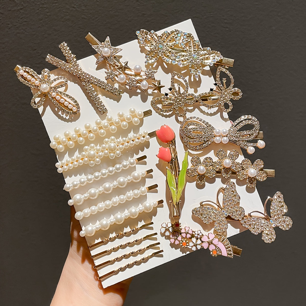 20 Pcs Women's Imitation Pearl Hair Clips for Bangs and Sides Elegant and Cute