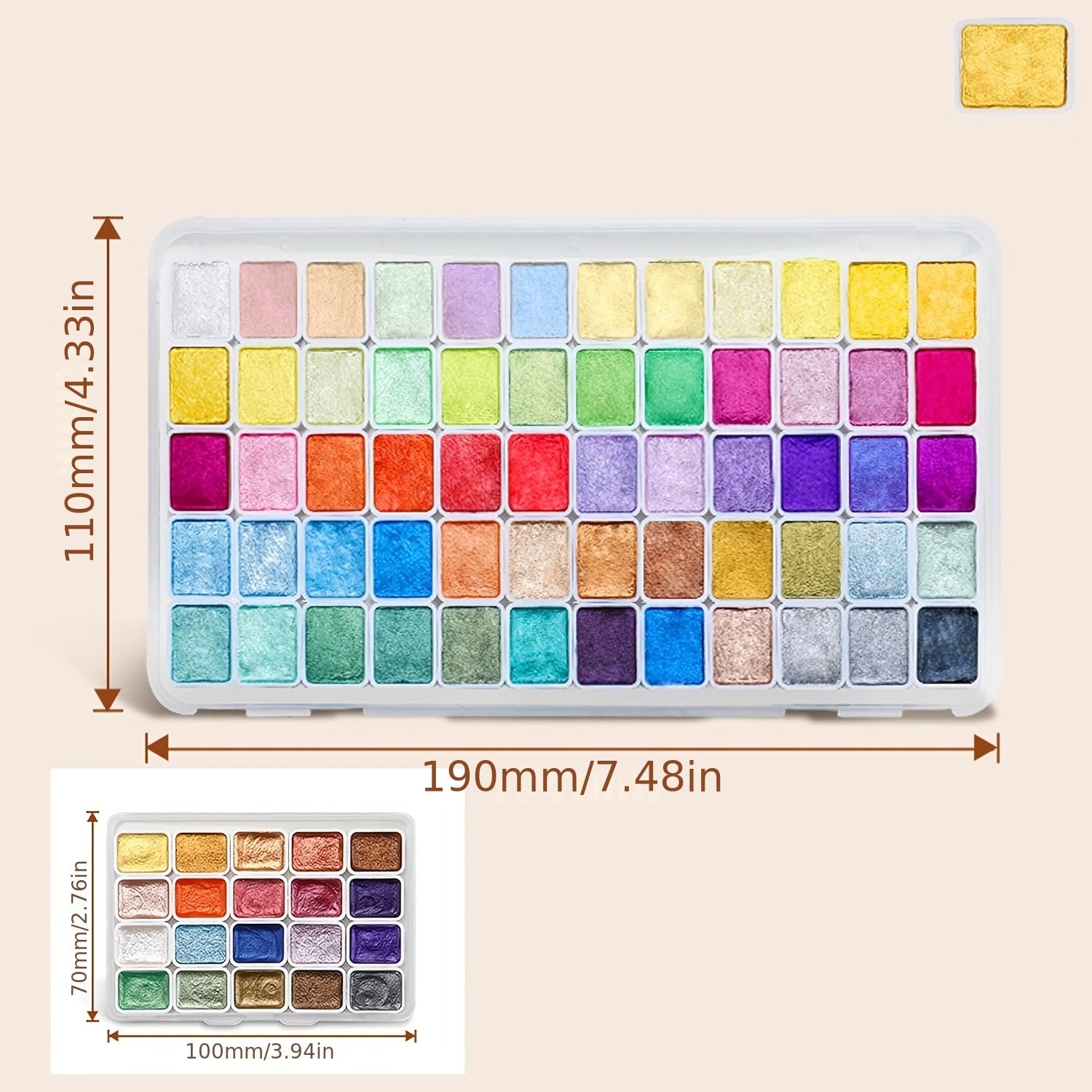 Mini Watercolor Painting Set with Shifting Colors Metallic Glitter Fantasy Forest