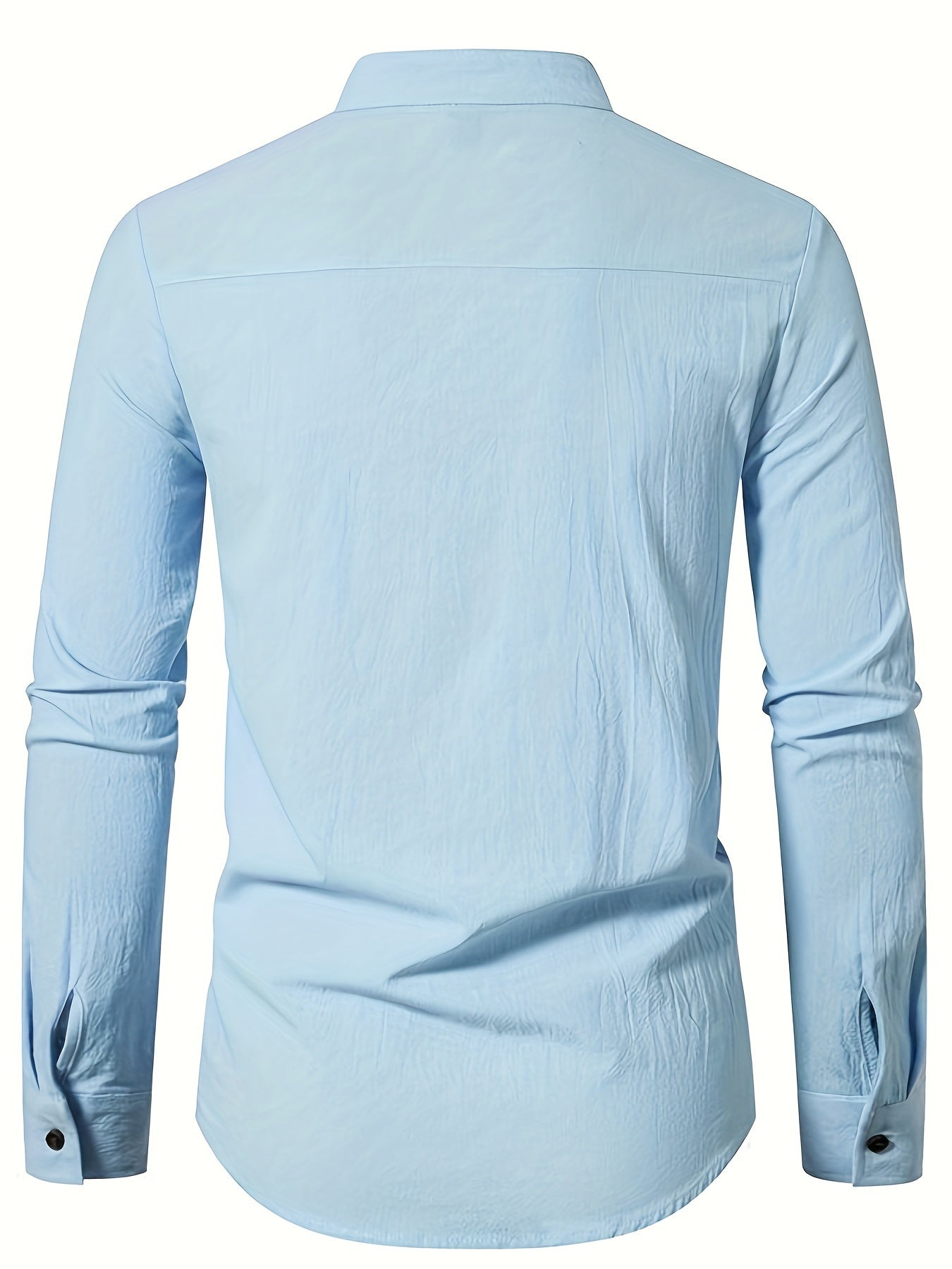 Men's Cotton Trachten Shirt with Lapel Collar Regular Fit All-Season Casual