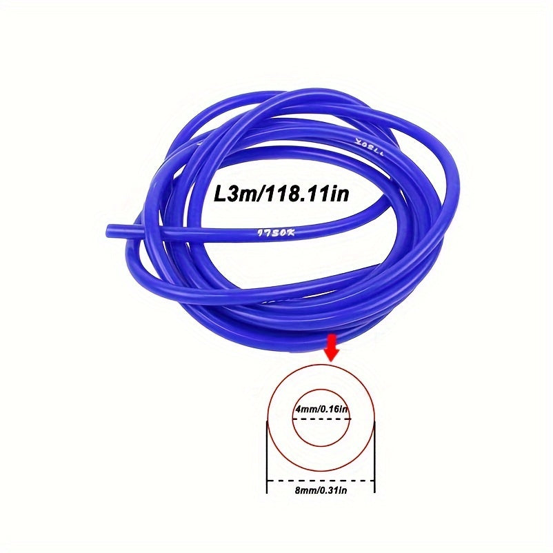 Голубая силиконовая вакуумная трубка 300 см, безопасная для пищевых продуктов, гибкая, выдерживающая высокие температуры