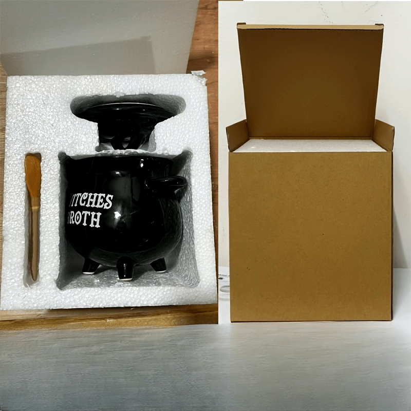 Large Halloween Ceramic Soup Pot with Lid for Candy and Cookies