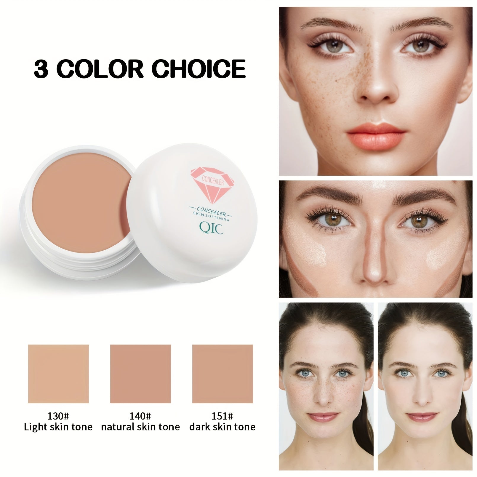 Full Coverage Concealer for Mature Skin Dark Circles Cover Spots Acne Marks Contouring