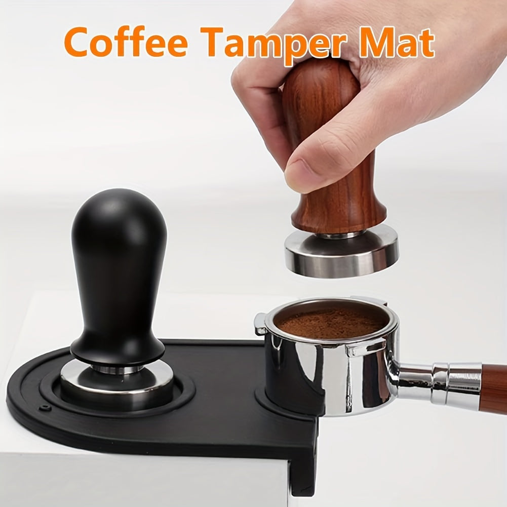 Set of 2 Espresso Knock Box and Tamper Mat Coffee Grounds Cleanup Kit