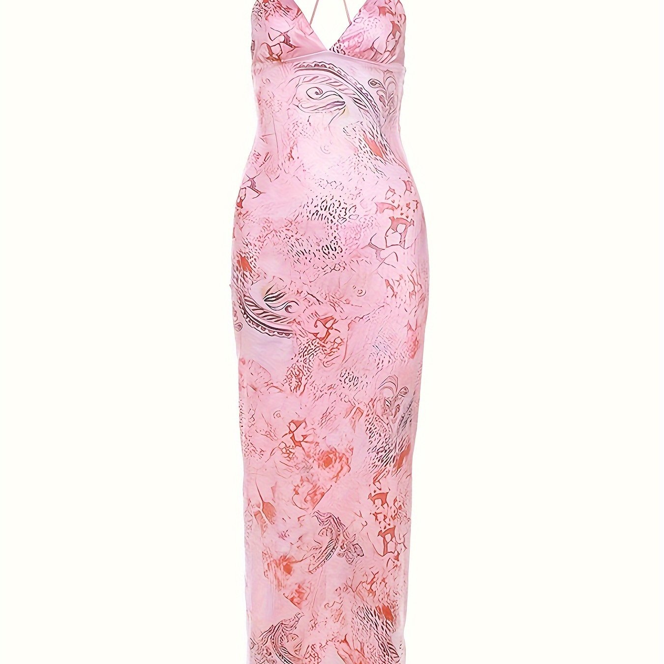 Women's Floral Mesh Slip Dress with Butterfly Pattern Backless Babydoll Lingerie