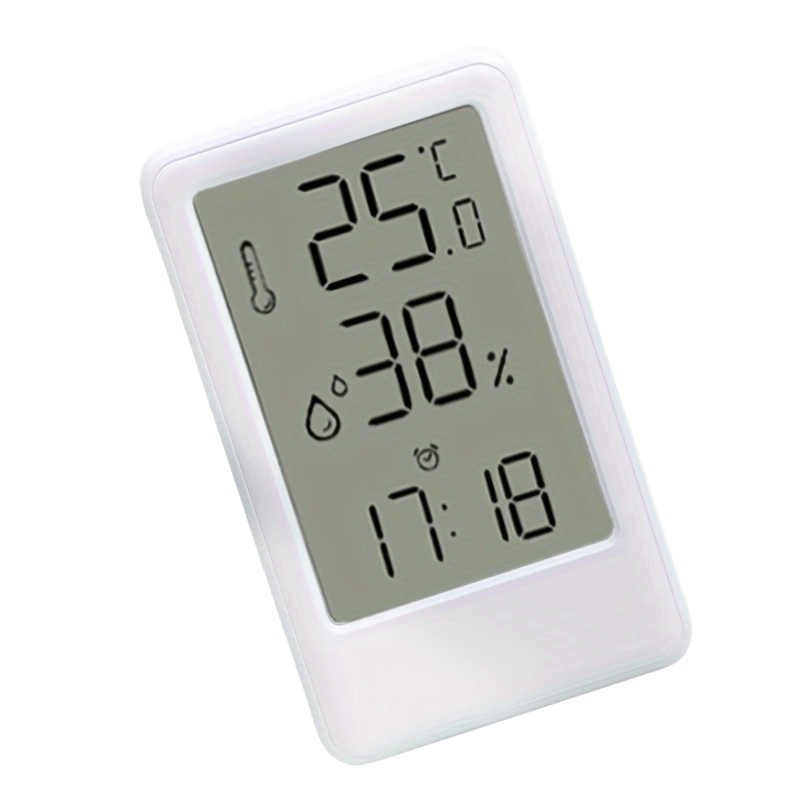 Monitor digital de temperatura y humedad con pantalla LCD grande para dormitorio, cocina, sala de estar, blanco