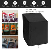 Outdoor Square Chair Cover Waterproof Dustproof UV Resistant 190T Polyester Taffeta Black