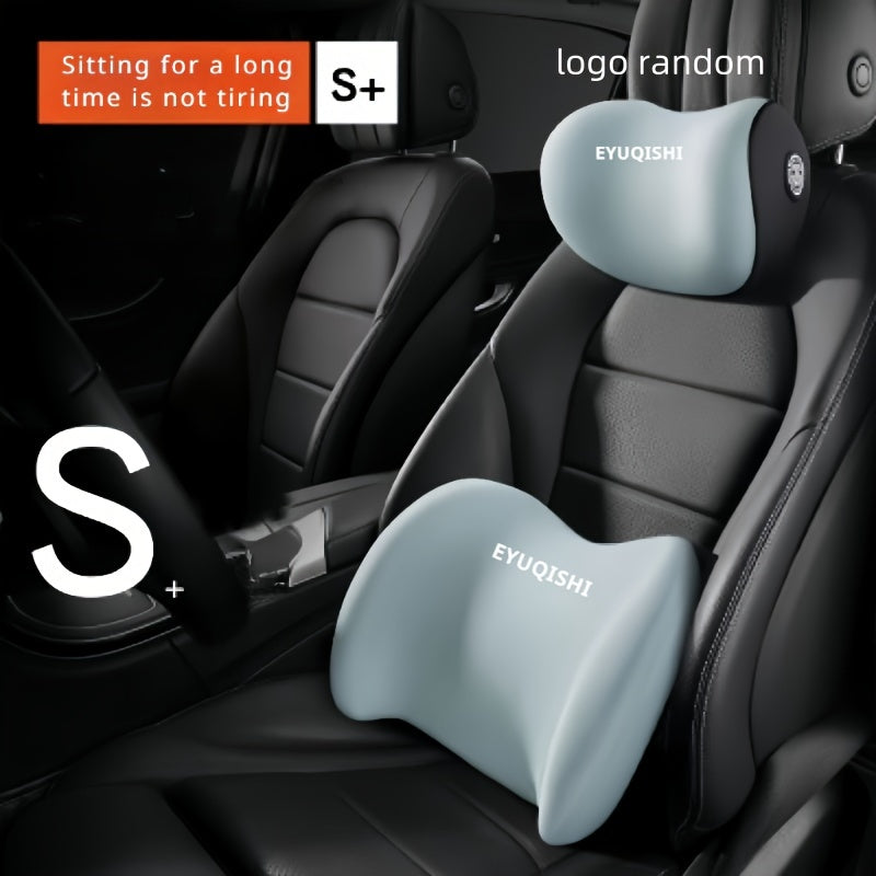 Memory Foam Car Headrest and Lumbar Support Pillow Breathable Synthetic Fiber