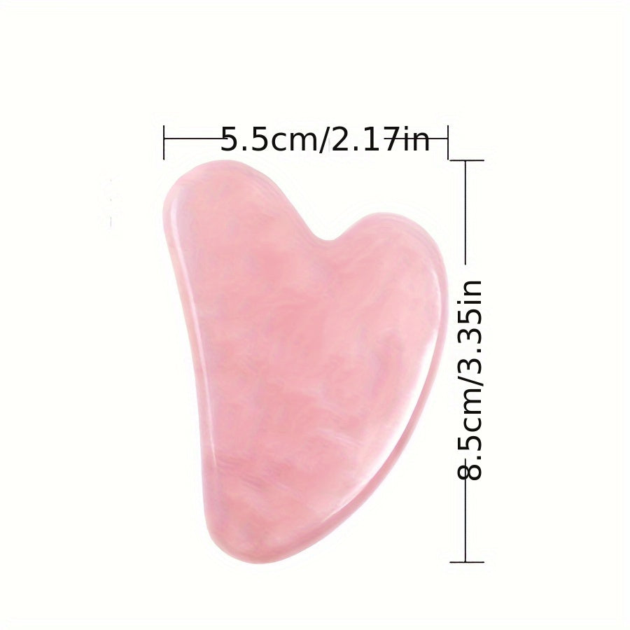 Natural Rose Quartz Gua Sha Facial Massage Tool for Skincare and Self-Care