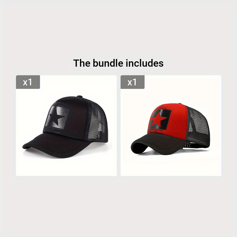 Unisex Trucker Hat Baseball Cap Mesh Breathable Lightweight Sun Protection Adjustable