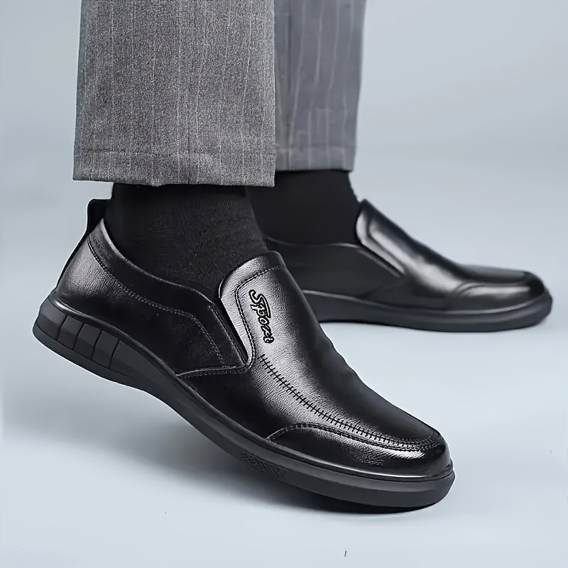 Men's Slip-On Shoes Breathable PU Comfortable Casual Rubber Sole