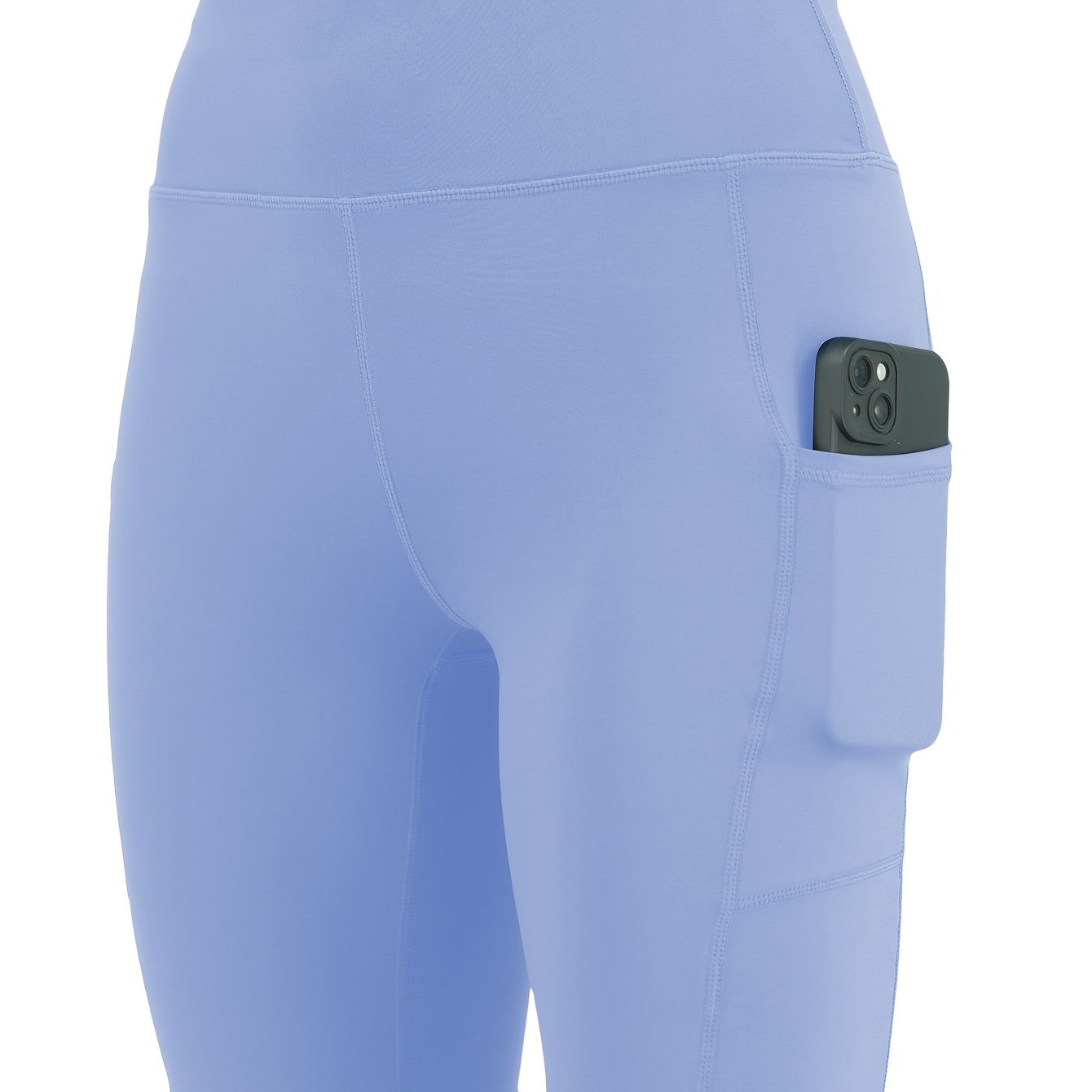 Women's High-Waisted Stretchy Fitness Shorts with Pockets Plus Size Workout Yoga Running