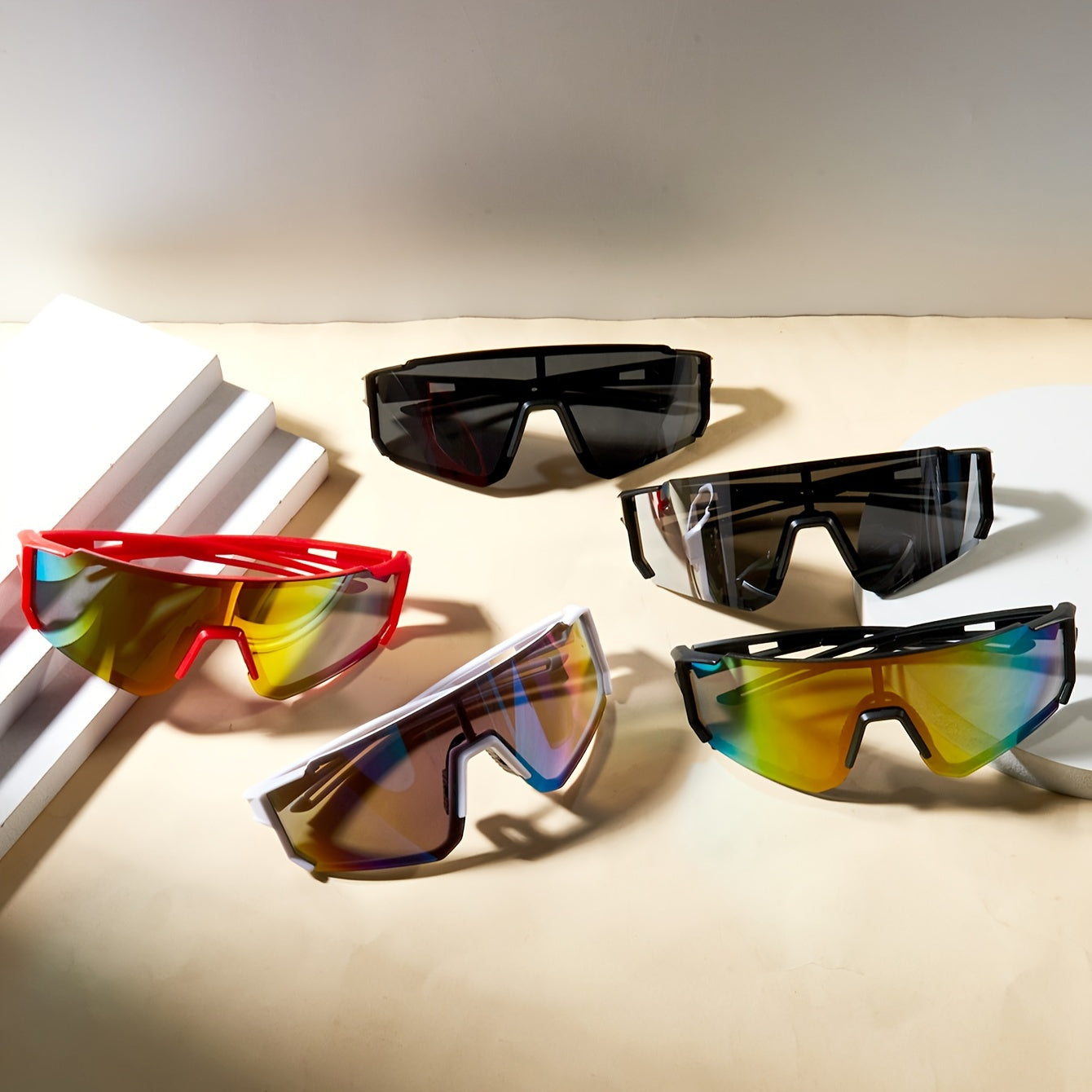 Women's Sports Cycling Sunglasses Large Frame Ink Coating Metal Hinge