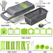 26-piece vegetable chopper set with interchangeable blades manual slicer shredder kitchen gadget