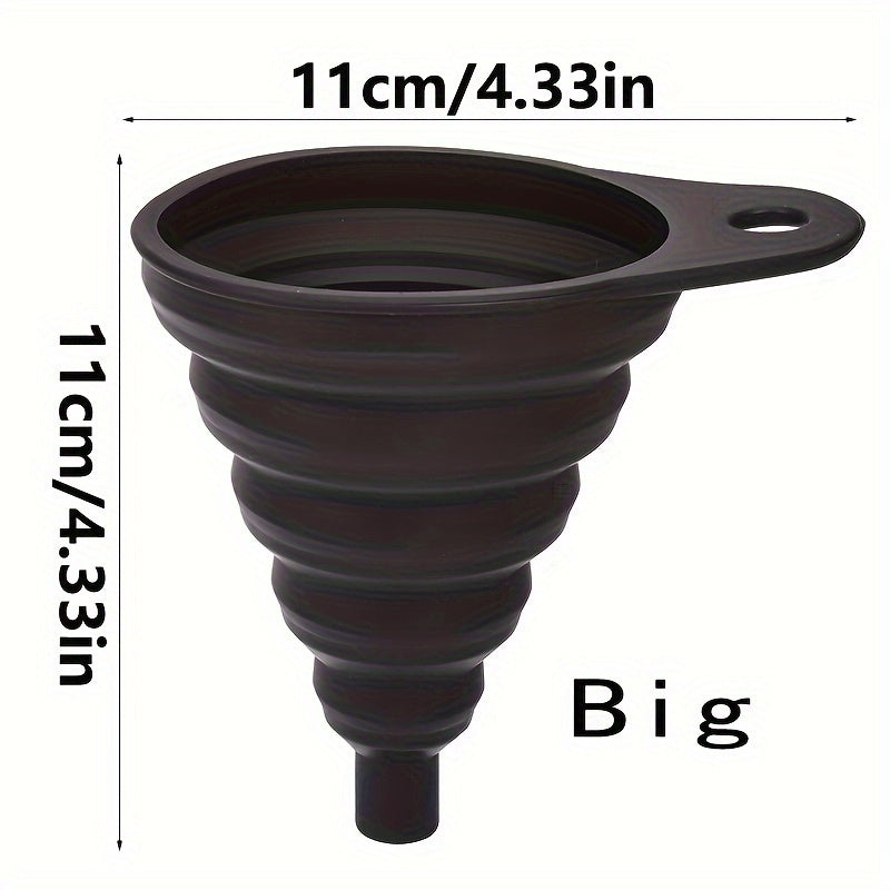 Универсальная силиконовая жидкая воронка с телескопической длинной горловиной для замены масла