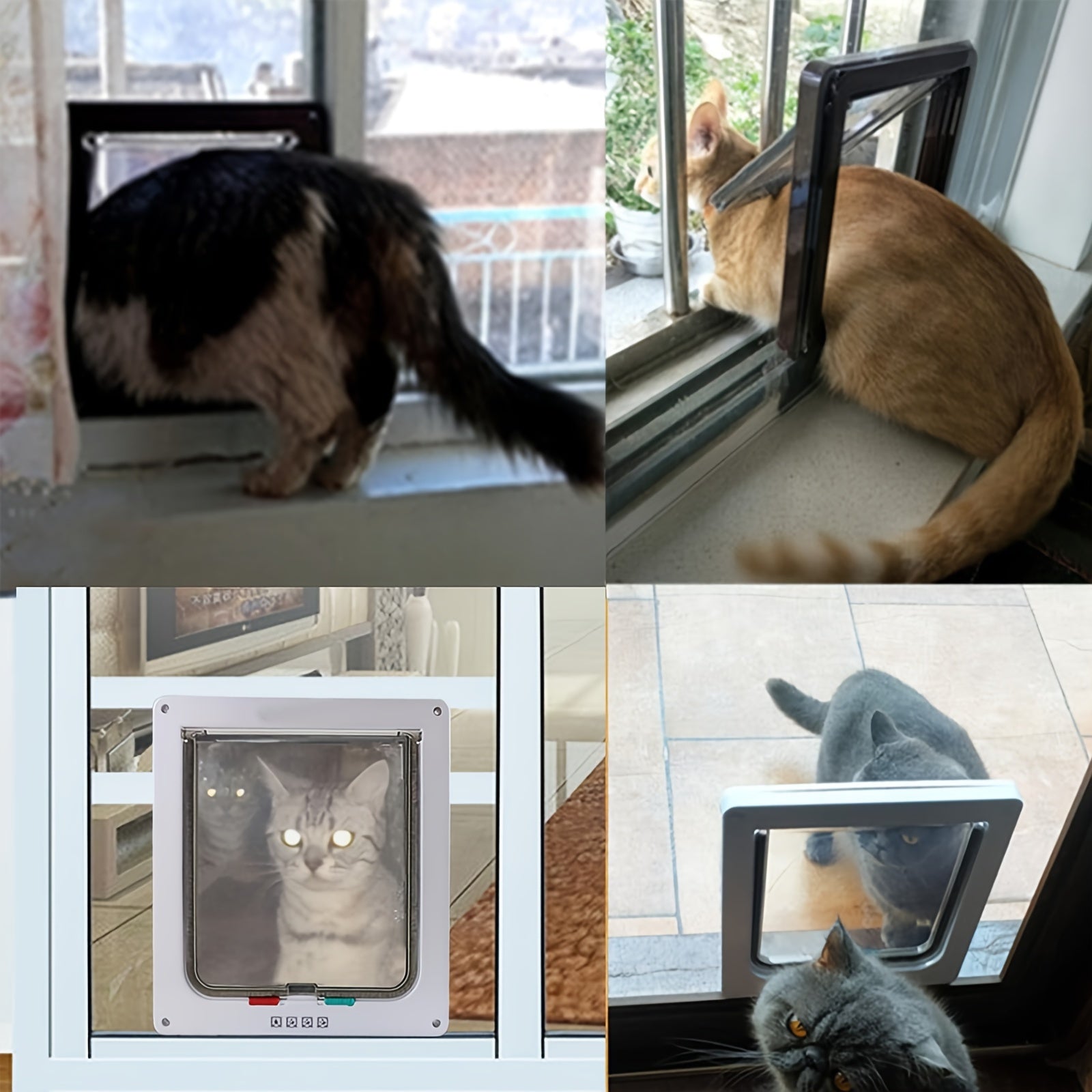 4-Way Locking Pet Door for Dogs and Cats Weatherproof Insulated ABS Durable Flap Easy Install