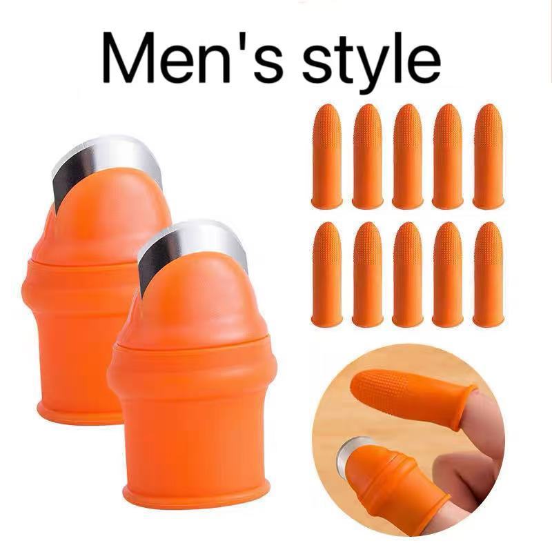 12-Pack Men's Silicone Thumb Knives for Garden Fruit Picking and Pruning
