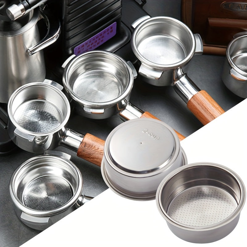 "Double Cup 2-in-1 zanglamas po'latdan yasalgan kukun idishi, ikki qatlamli bosim bilan, portafilter qahva mashinasi uchun qayta ishlatiladigan qahva filtr basketi - 51mm"