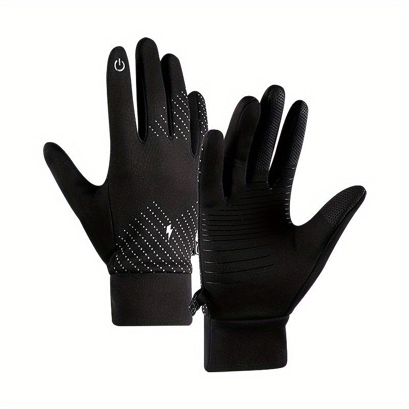 Winter Gloves for Men Women Black Warm Waterproof Windproof Touch Screen Non-slip Wear-resistant