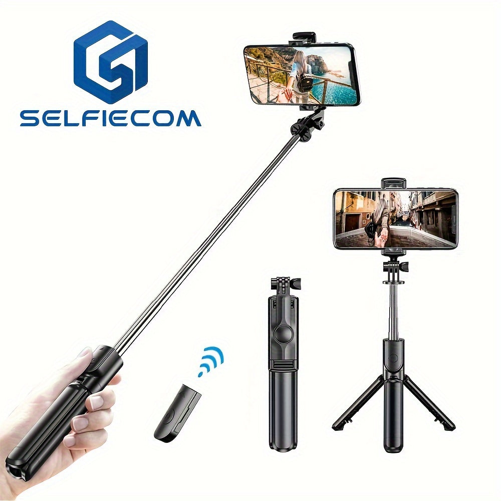 iPhone, Samsung va Android smartfonlar uchun tripod va masofadan boshqarish pultiga ega teleskopik selfie tayoq, 360° aylanish.