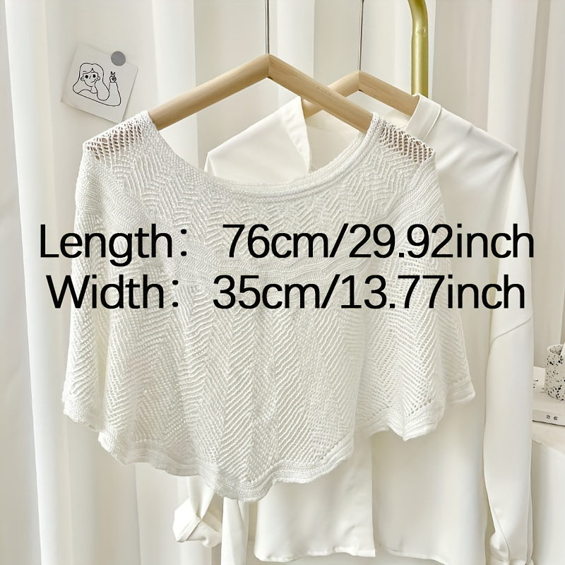 Qo'llar uchun shifonli shalvli sharf, ruffles bilan, shamol o'tkazmaydigan, erkin kesimli kardigan