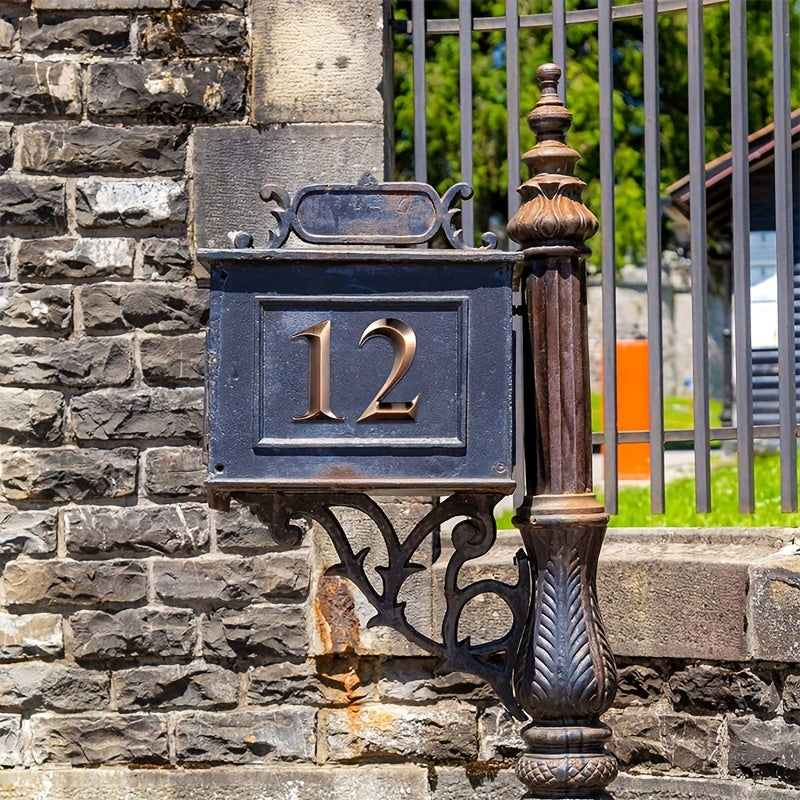 Self-Adhesive Rhombus House Number Sign Resin Copper for Hotels Apartments Modern Homes