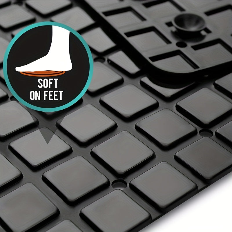 Extra Long Non-Slip Bath Tub Mat Gray 39.88cm x 100.08cm with Suction Cups