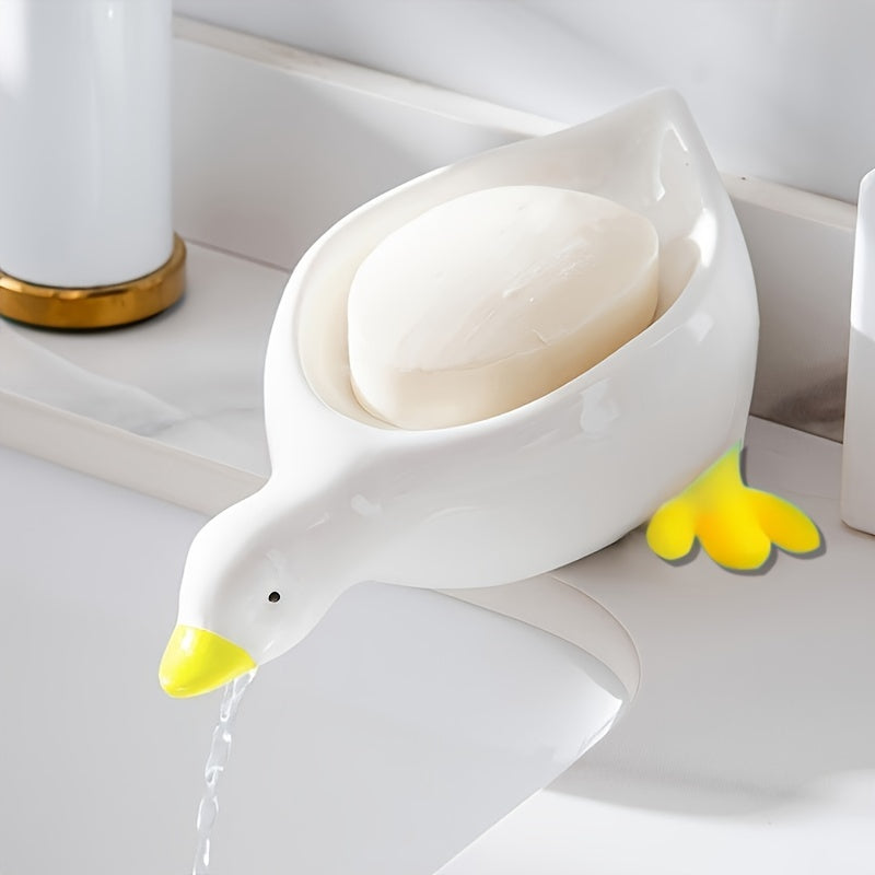 Jabonera con forma de pato con drenaje para baño y cocina