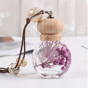 Lavender Diffuser in Glass Bottle with Wooden Cap and Gold Beads for Home and Car Use