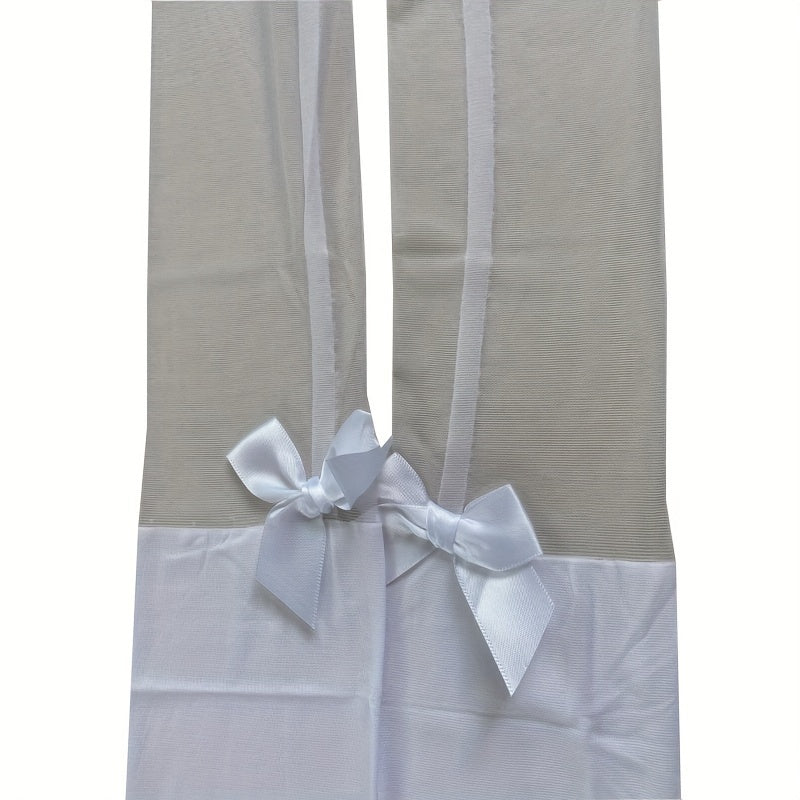 Women's Slimming Tights with Bow Details Thigh-High Pantyhose Stockings