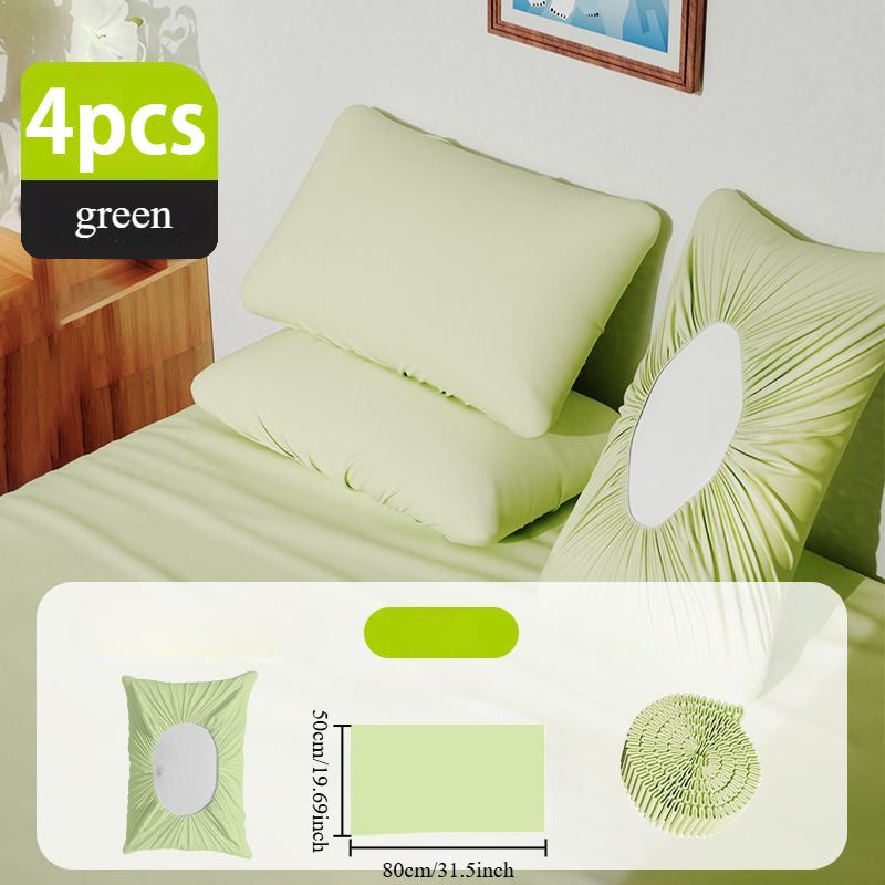 Set of 4 White Disposable Pillowcases for Travel Hotel and Train Use