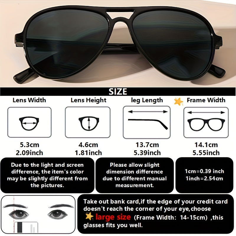 Women's Casual Glasses Set with Double Bridge Design, 3 Pairs