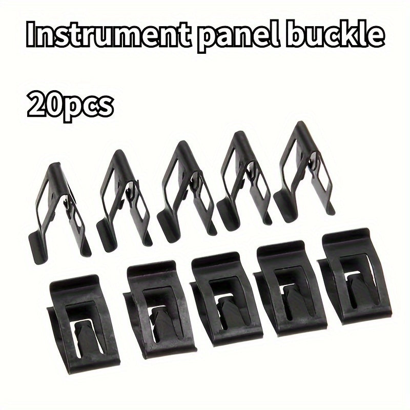 20pcs Universal Black Instrument Panel Clips for Car Dashboard Dash Trim