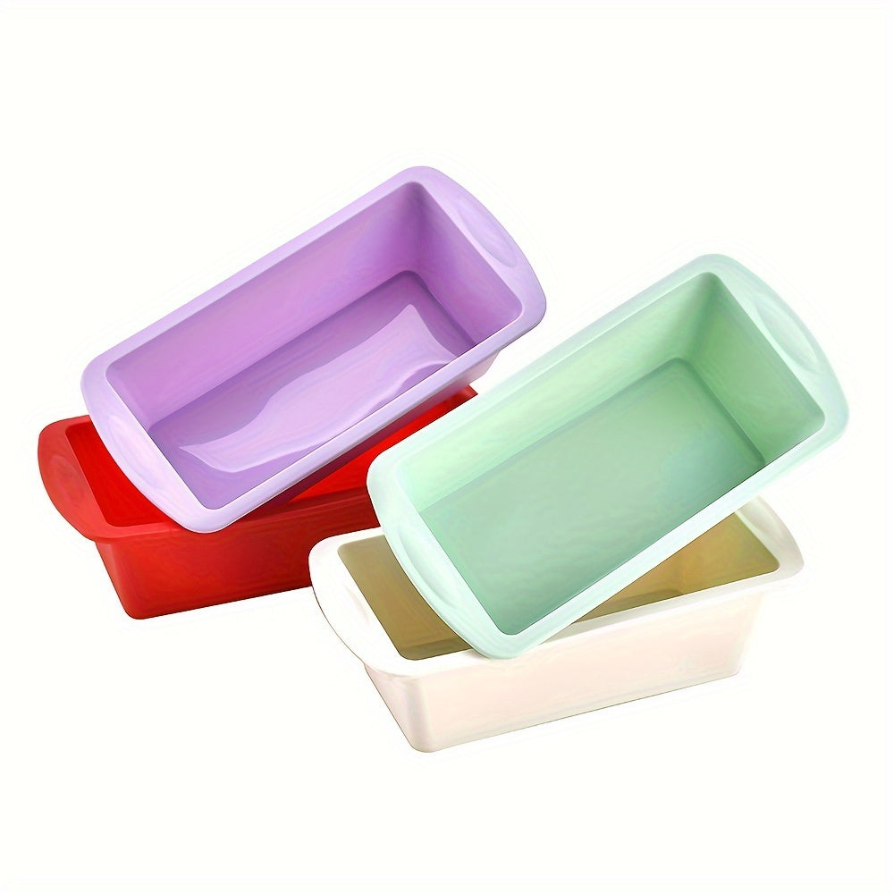Set of 4 Non-Stick Silicone Loaf Pans for Baking Bread and Toast