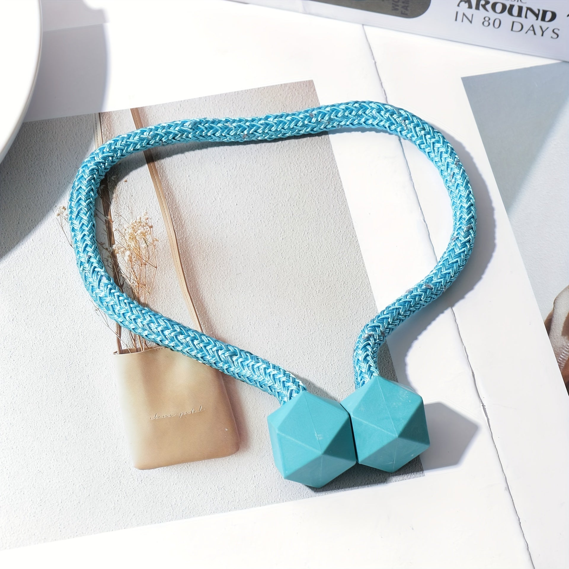 Magnetic Curtain Tiebacks with Thick Twist Cords and Strong Magnets for Home Decor