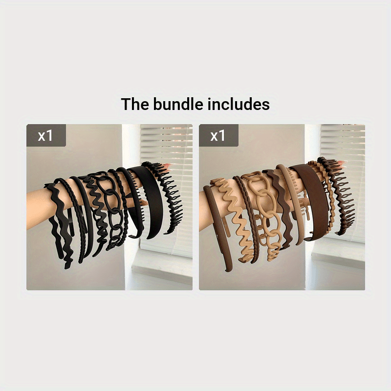 Ayollar uchun 9 ta mat, to'lqinli, sirg'almas soch bantlari to'plami