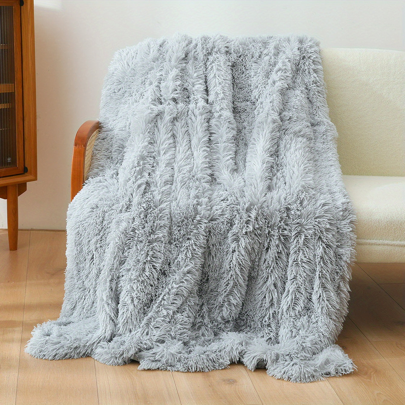 Rainbow Double Layer Plush Blanket for Home Decor and Cozy Bed or Sofa Use