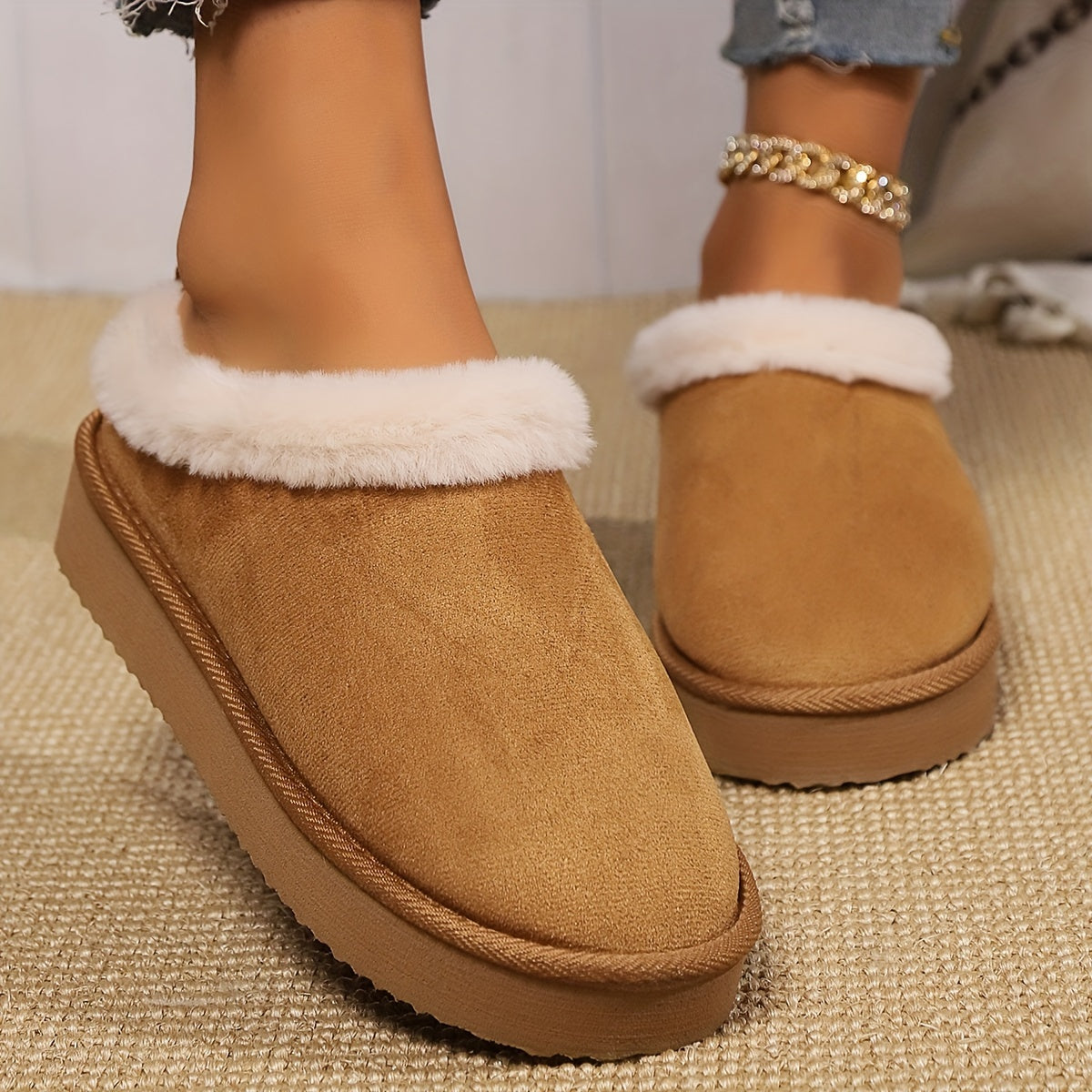 Ayollar uchun mo'ljallangan, plüsh bilan qoplangan qishki chanoq, issiq, ichki va tashqi foydalanish uchun, yopiladigan, qora, kulrang, bej.