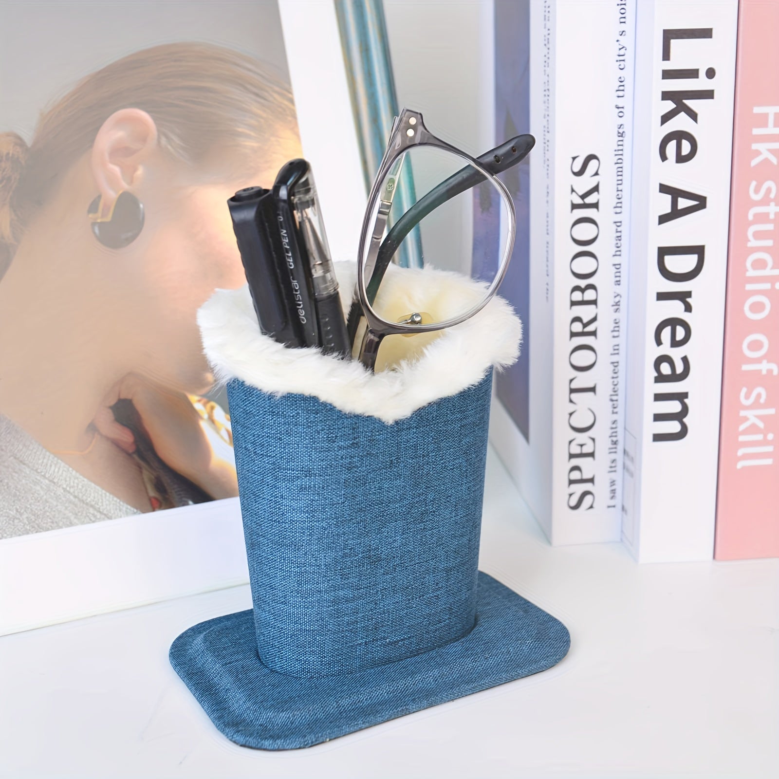 1 yoki 2 dona Plush Lined Ko'zoynaklar Uslubi - Yuqori Sifatli Ko'zoynaklar Uslubi Qutisi, Ko'zoynaklar Uslubi Stendi, Plush Lined Yotoqdagi Ko'zoynaklar Qutisi, Stol yoki Yotoq Stolida