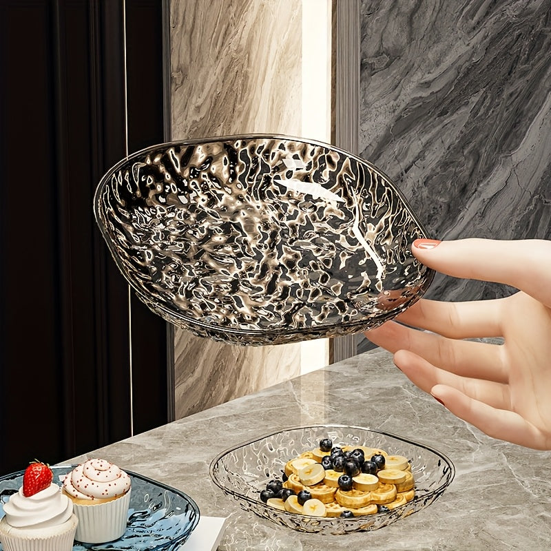 Set of 6 Square Water Ripple Plastic Serving Trays for Snacks Fruits Desserts