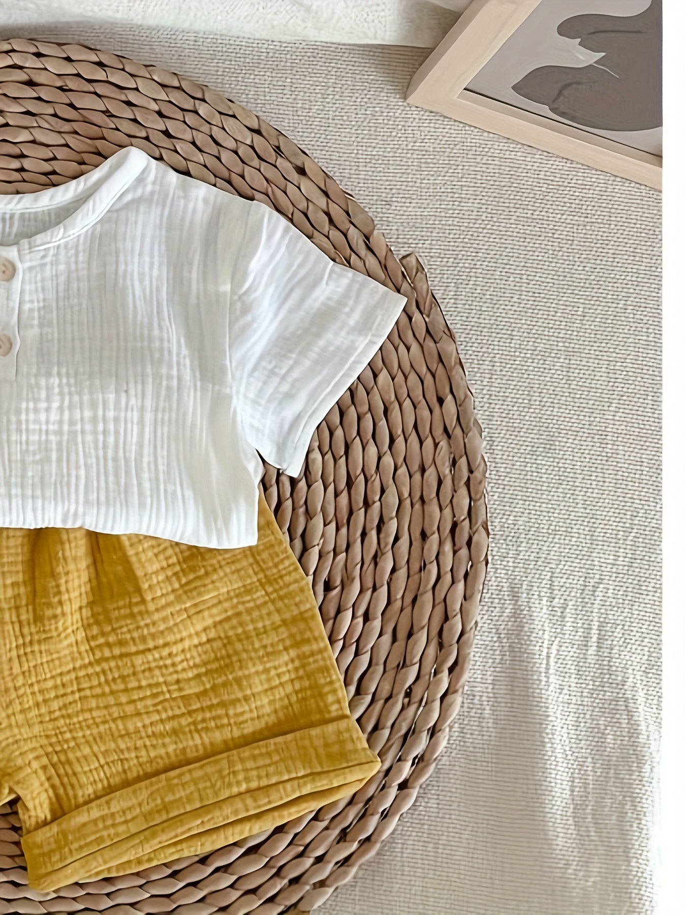 Boy's Cotton Casual Shorts Set Summer Breathable Soft Regular Fit