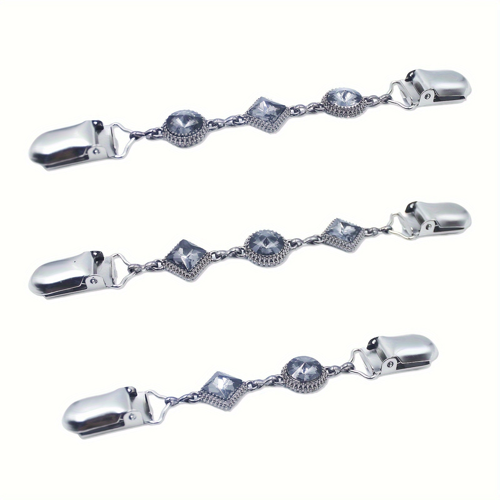 Набор из 3 винтажных и элегантных металлических зажимов для платья - зажимы с украшением из страз для женских свитеров, рубашек и шалей