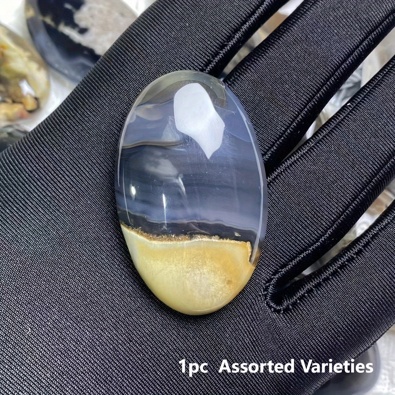 Palma de ágata volcánica fluorescente para decoración del hogar, piedra reactiva a UV