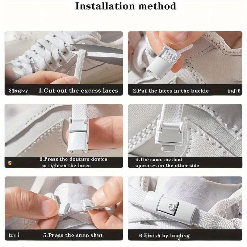 Uniseks metall No-Tie Lazy shoelace buckles turli ranglar, oson bir tugma bilan