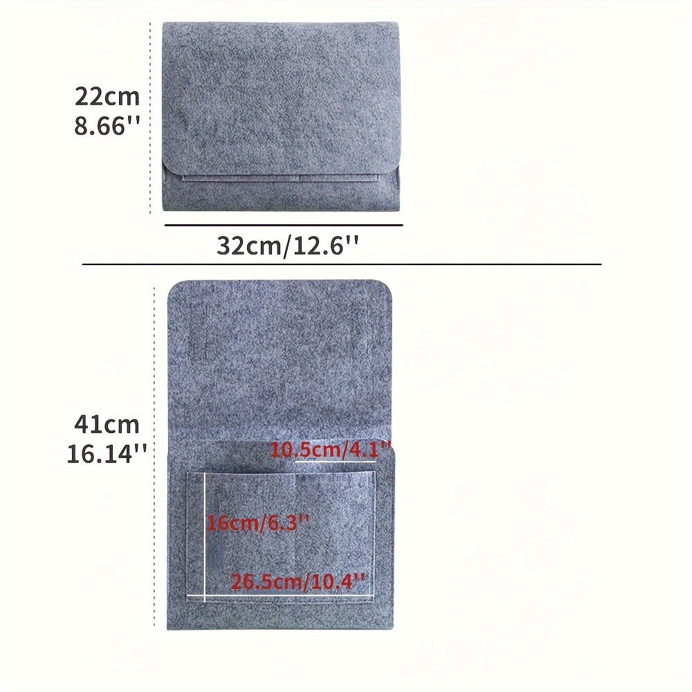 Hanging Bedside Storage Bag for Phone Remote Tissues and Books Bedroom Dorm Organizer