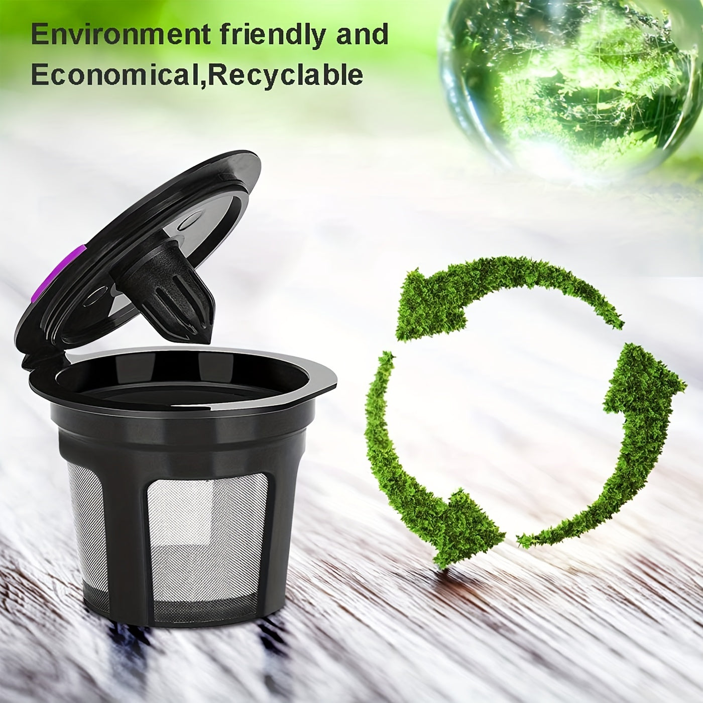 Keurig 2.0/1.0 va Mini Plus uchun qayta ishlatiladigan Qahva K Kup Filtrlari to'plami